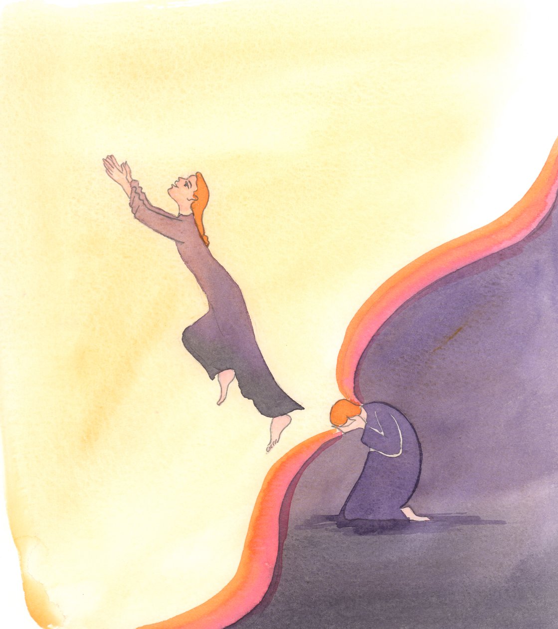 Den inre världen inom själen som vi går in i genom bön är större än det fysiska universum där vi tillfälligt är instängda, 2000 (w/c på papper) av Elizabeth Wang