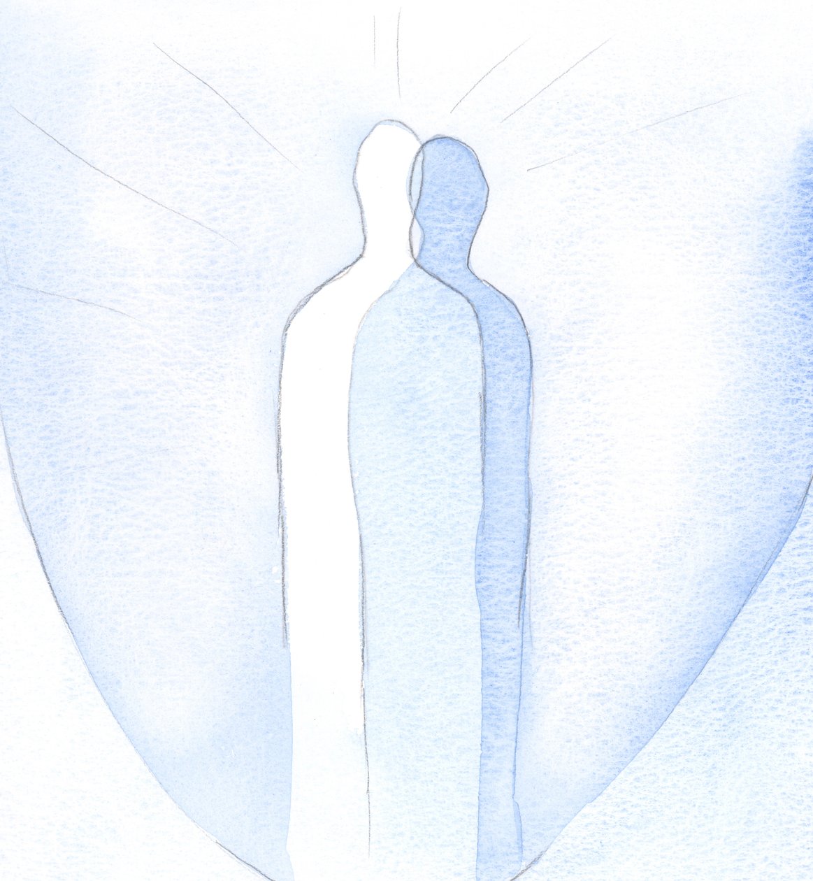 Den som verkligen älskar Kristus bör verkligen vara lik honom: som en spegelbild av Kristus, för andra, som återger Kristi omsorg och omsorg., 2001 (w/c på papper) av Elizabeth Wang