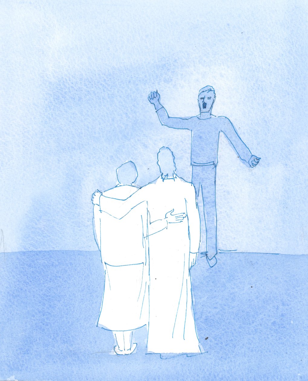 Unionen mellan Kristus och mig själv är så nära att den som skadar mig måste skada Kristus, 2004 (w/c på papper) av Elizabeth Wang