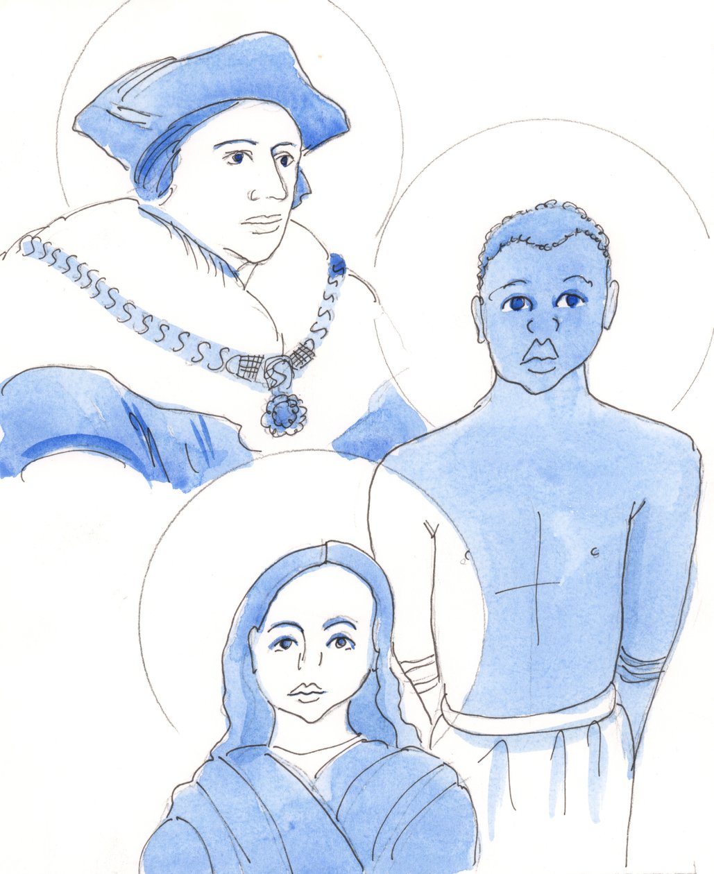 Det finns martyrer för sanningen i alla tider, 2003 (w/c på papper) av Elizabeth Wang