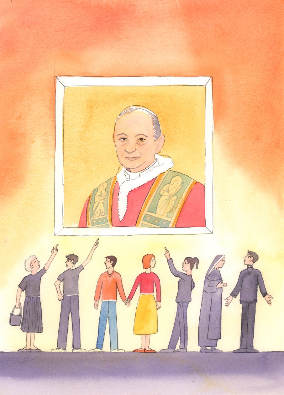 De som motsätter sig kyrkans legitima undervisningsauktoritet och utvecklar en vana att trotsa, kanske utan att inse det, trotsar Kristus själv, 2003 (w/c på papper) av Elizabeth Wang