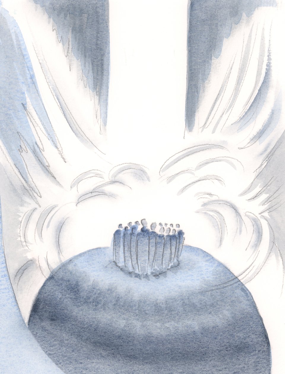Genom Kristus omsluter himlens ljus oss vid varje mässa, 2000 (w/c på papper) av Elizabeth Wang
