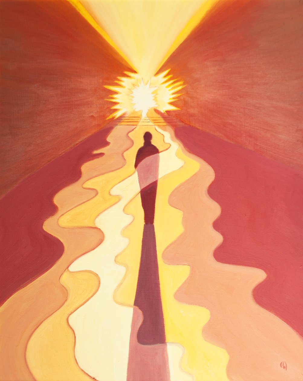 Genom ånger, ånger, bot, mörker och lidande är vi renade och förberedda för himlen, 2001 (olja ombord) av Elizabeth Wang