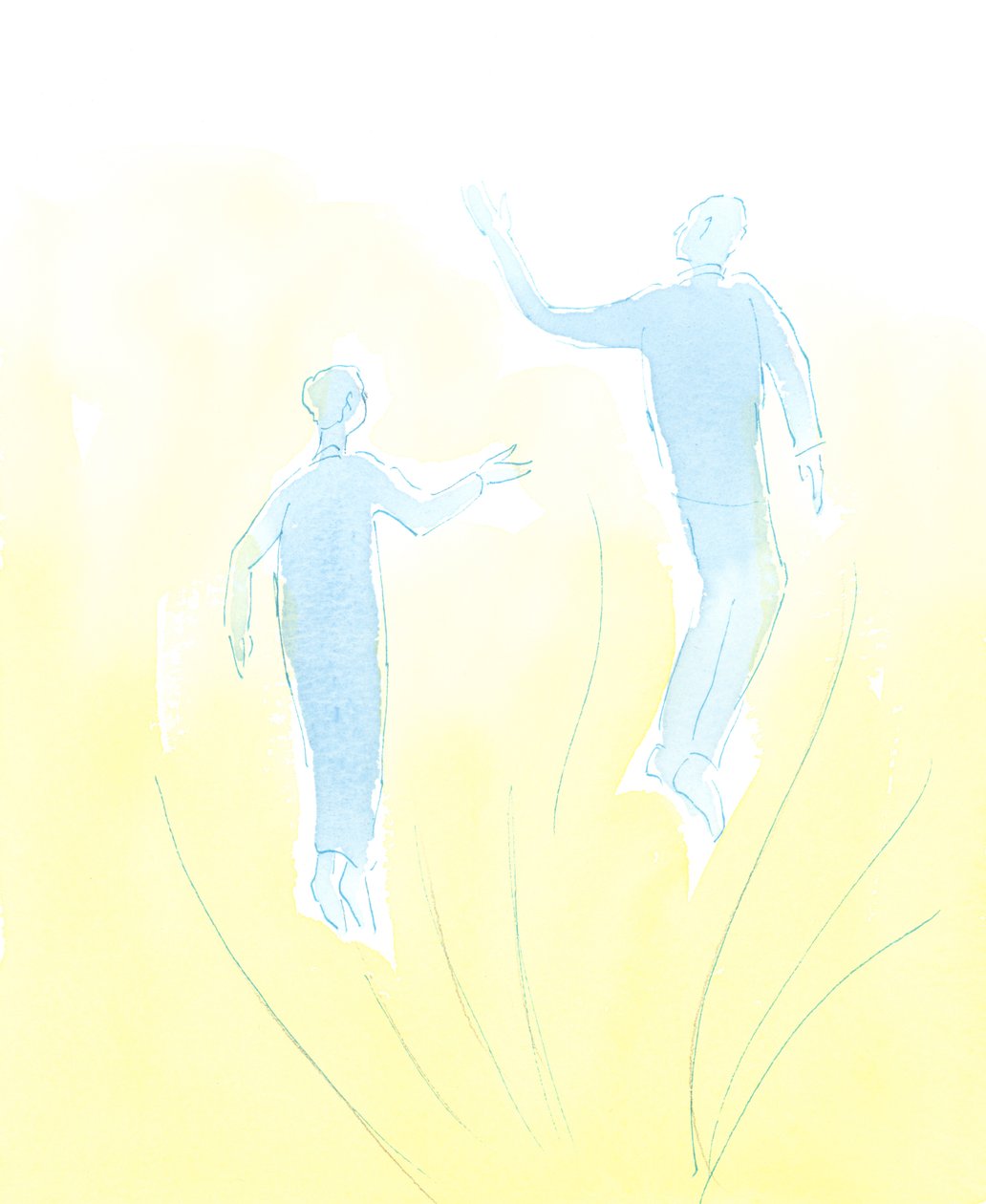 Sanna vänner i Kristus kan hjälpa till att dra varandra närmare Guds hjärta, 2003 (w/c på papper) av Elizabeth Wang