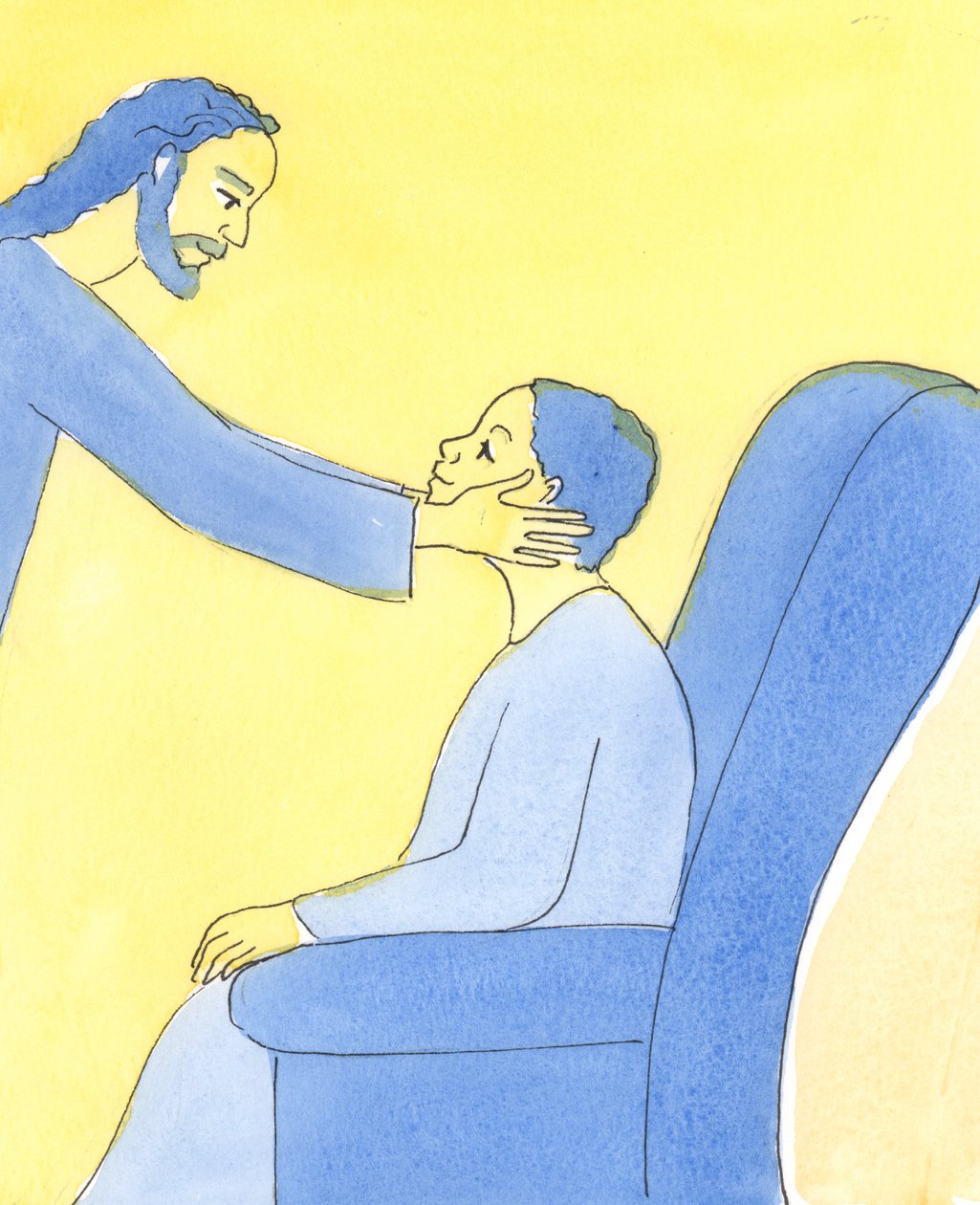 Vi bör aldrig tvivla på Kristi kärlek. Han förlåter alla våra synder och misslyckanden om vi vänder oss till honom med tillit och ånger., 2004 (w/c på papper) av Elizabeth Wang