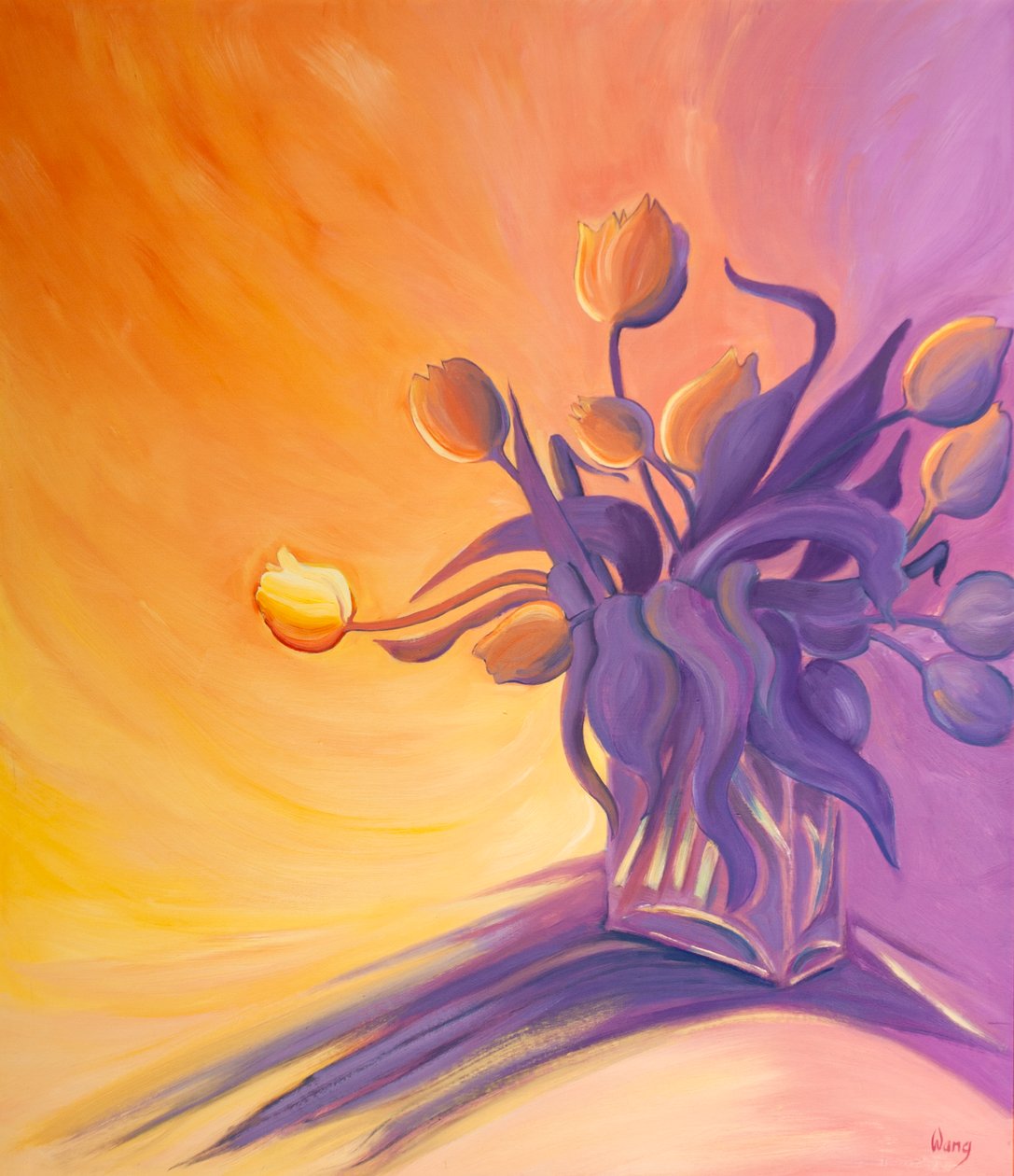 När vi ser Gud i himlen kommer vi att se den rena, oändliga, perfekta skönheten som denna naturliga skönhet hämtas från, 2001 (olja ombord) av Elizabeth Wang