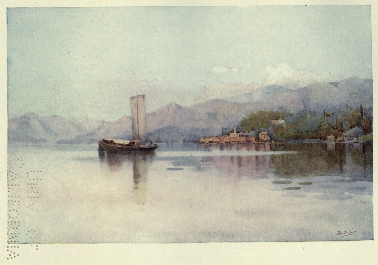 Bellagio, Lago di Como, Illustration från "De italienska sjöarna" av Richard Bagot av Ella Du Cane
