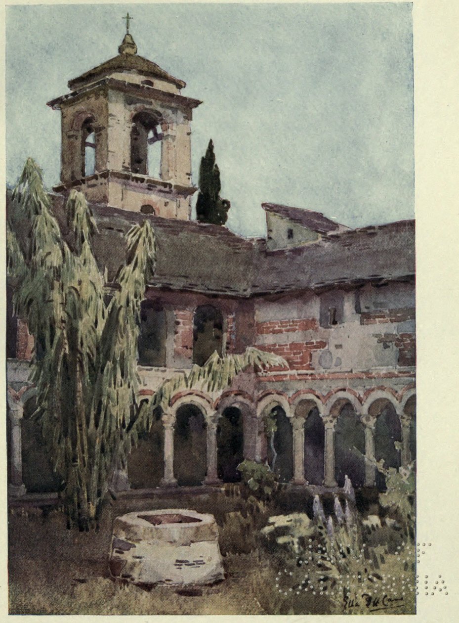 Chiostro di Piona, Comosjön, Illustration från "De italienska sjöarna" av Richard Bagot av Ella Du Cane