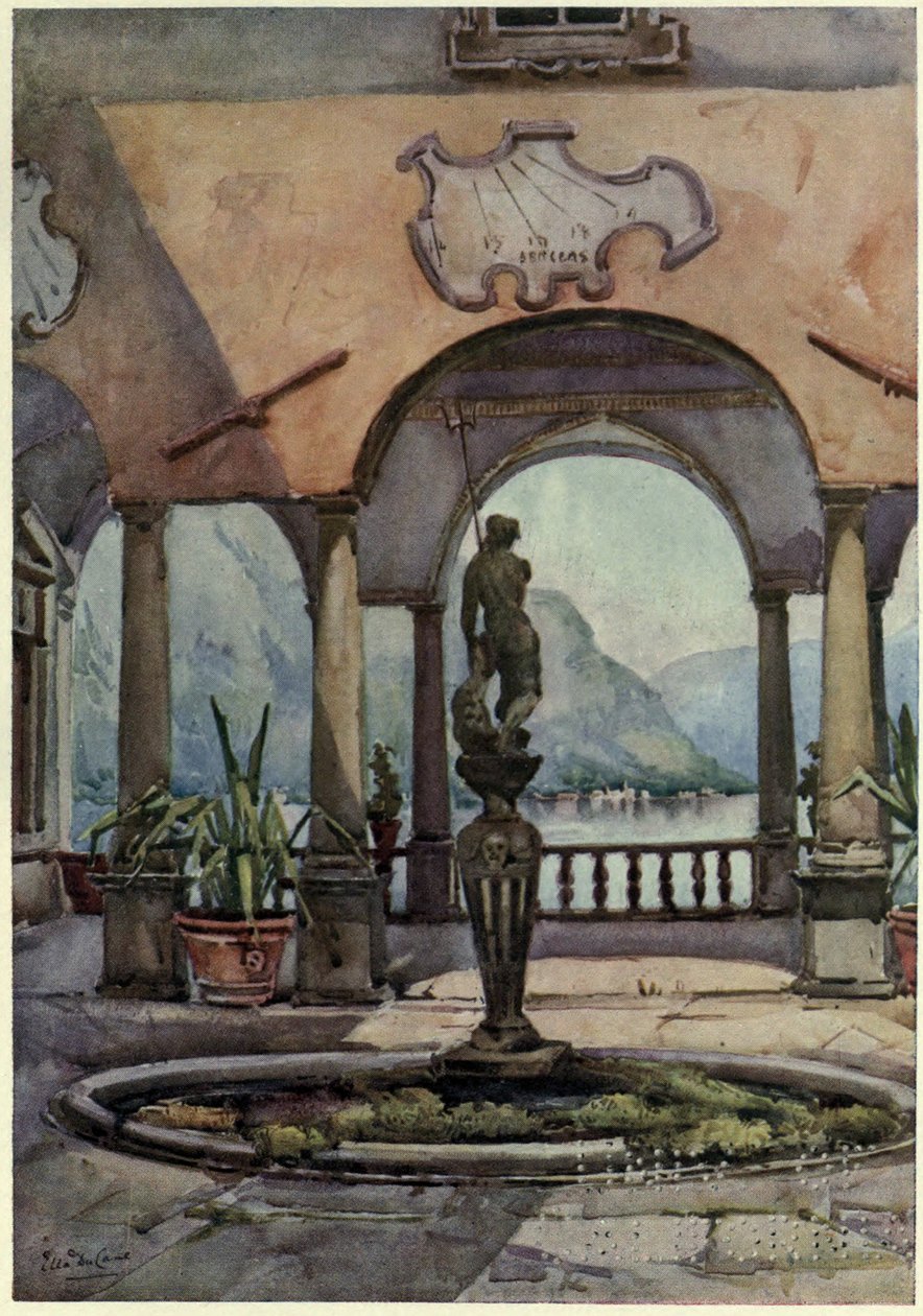 Loggian, Villa Pliniana, Comosjön, Illustration från "The Italian Lakes" av Richard Bagot av Ella Du Cane