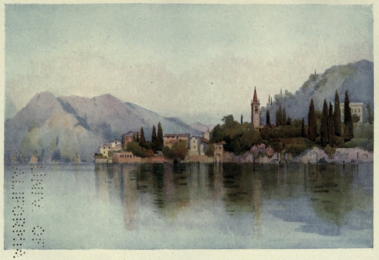 Varenna, Lago di Como, Illustration från "De italienska sjöarna" av Richard Bagot av Ella Du Cane
