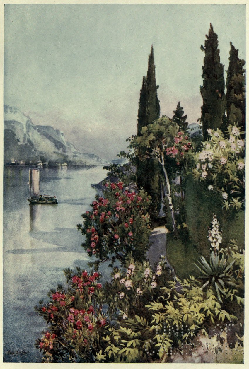 Villa Giulia, Comosjön, Illustration från "The Italian Lakes" av Richard Bagot av Ella Du Cane