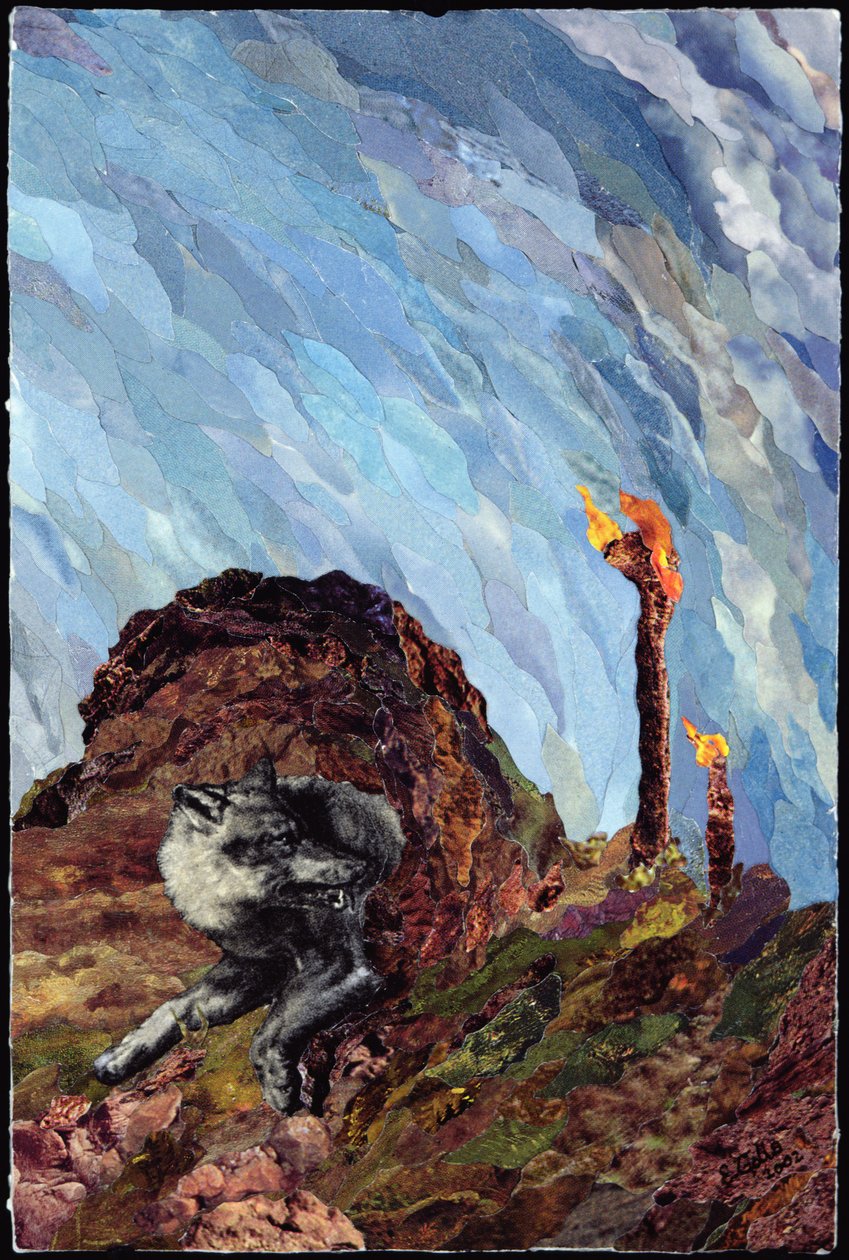 Självbevarande, 2002 (pappersmosaikcollage) av Ellen Golla