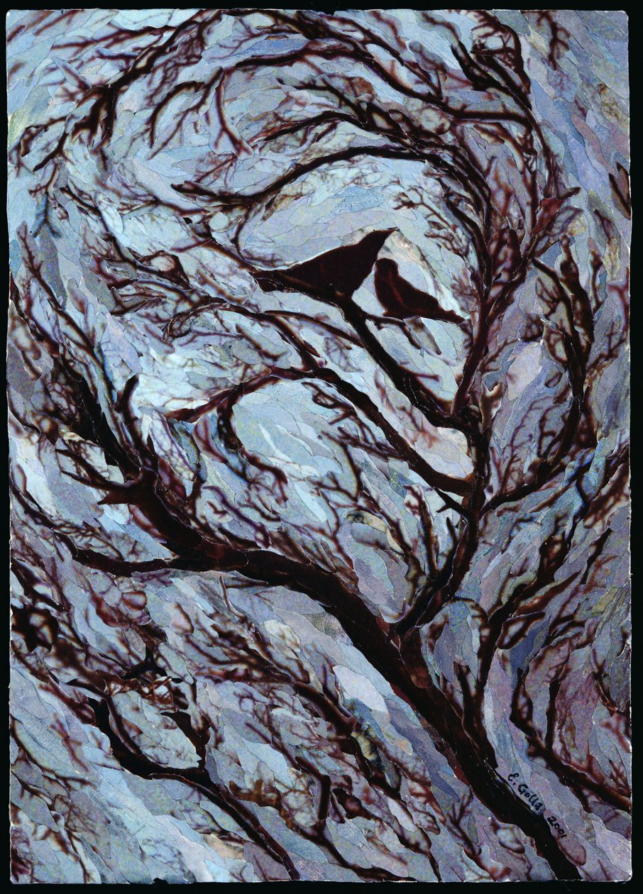 Stormy Day, Greenwich Park, 2001 (pappersmosaikcollage) av Ellen Golla