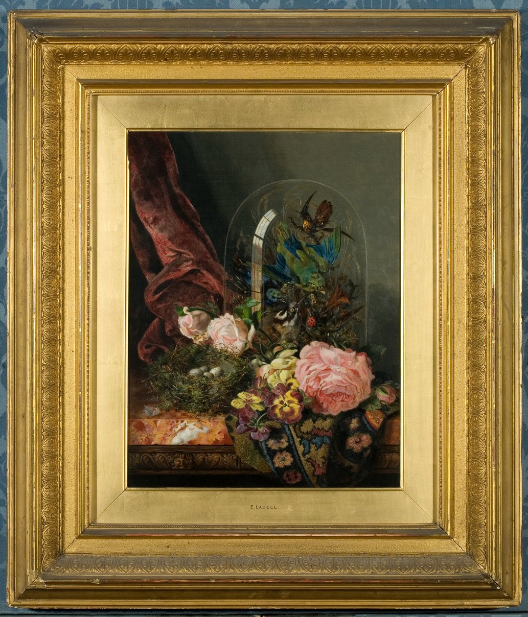 Rosor och stilleben (olja på duk) av Ellen Ladell