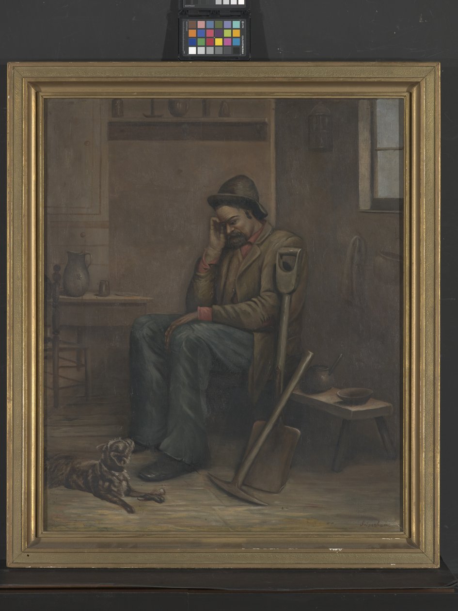 Out Of Work, okänt datum (olja på duk) av Ellen M. Ingraham