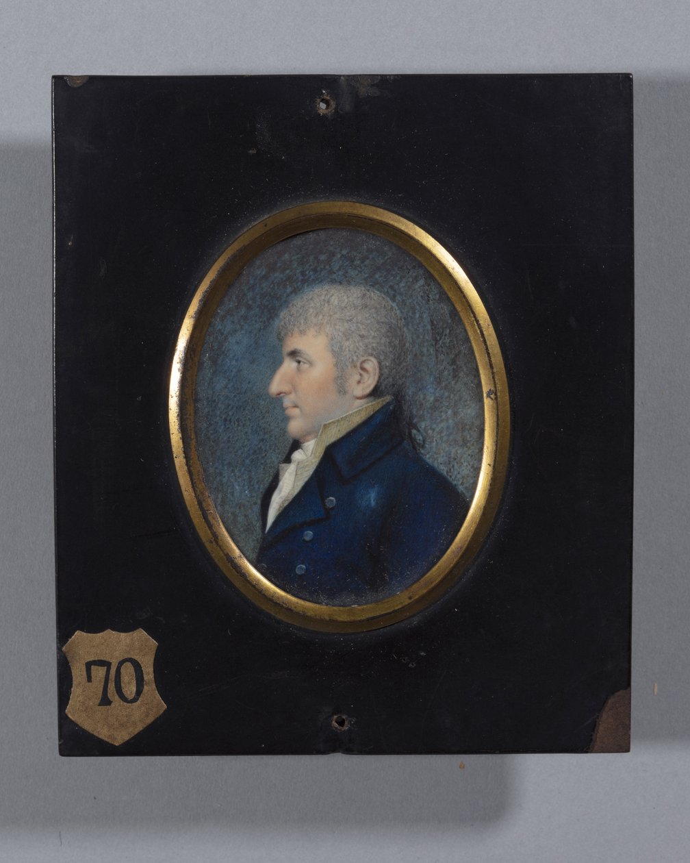Profil Porträtt av en okänd man (akvarell på elfenben) av Ellen Sharples