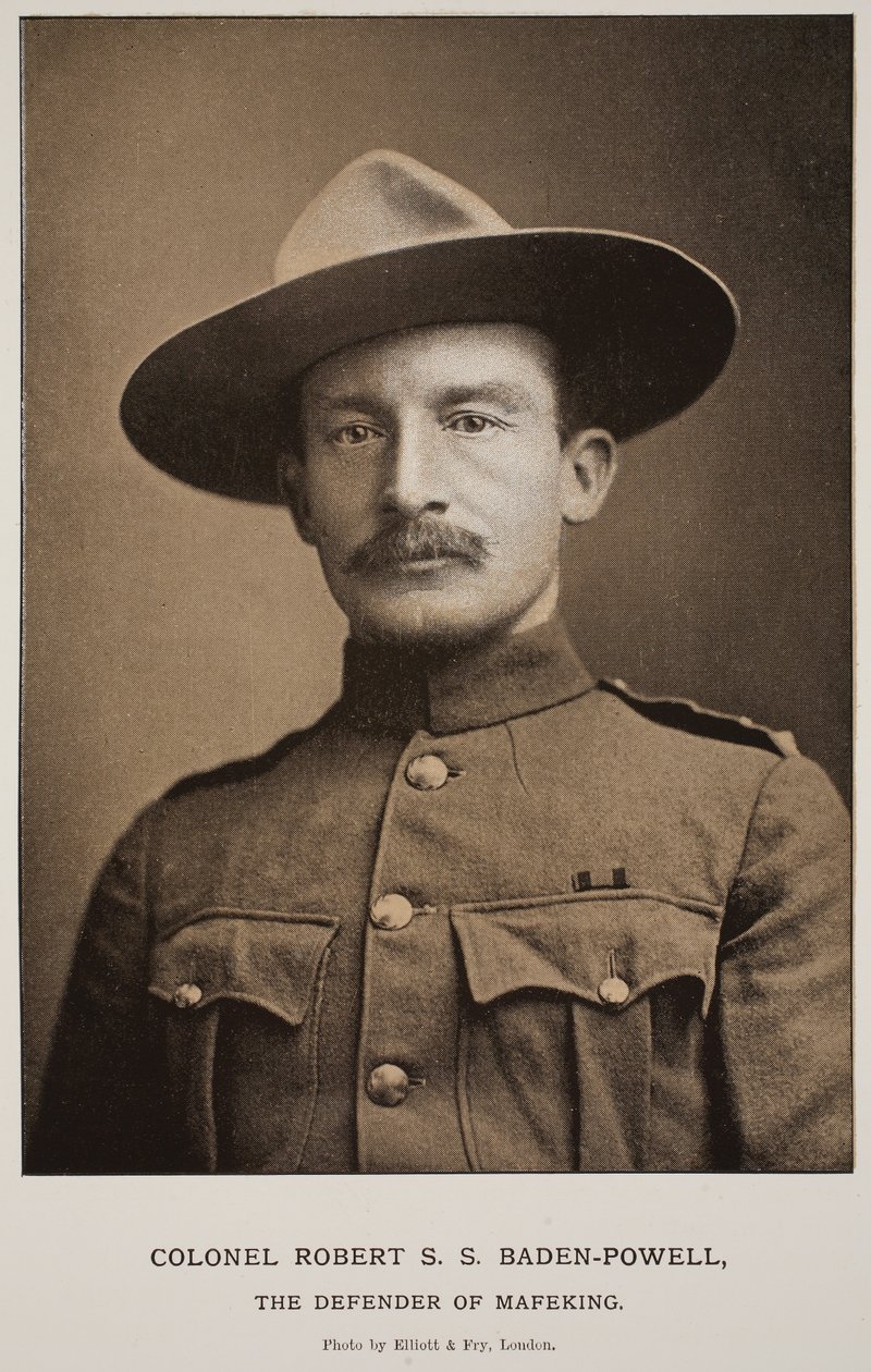 Överste Robert S.S. Baden-Powell, The Defender of Mafeking (sepiafoto) av Elliott und Fry Studio