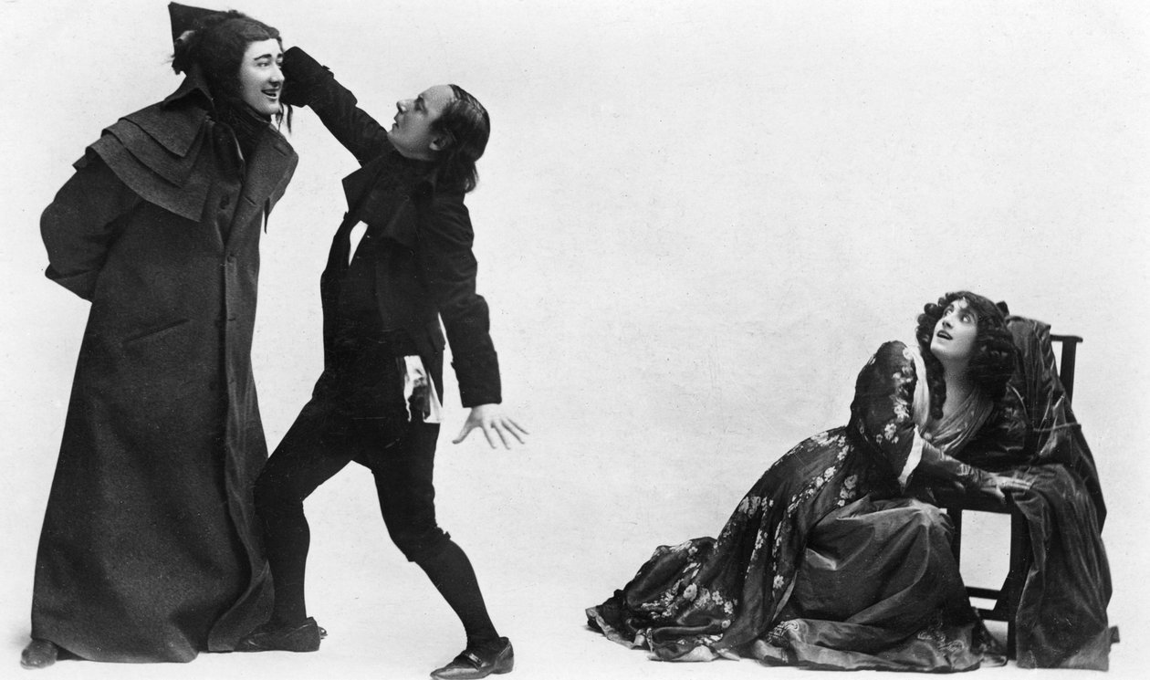 Julia Neilson, Fred Terry och Horace Hodges i The Scarlet Pimpernel, c1905 av Ellis and Walery