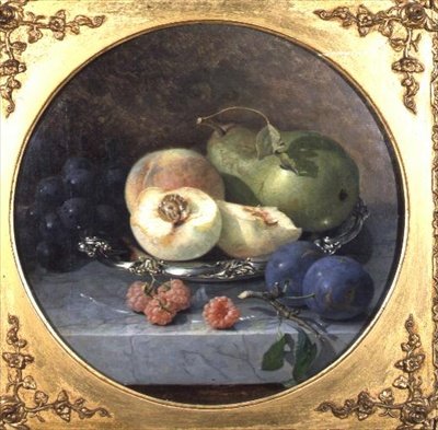 Stilleben av frukt på en marmoravsats (par 63908) av Eloise Harriet Stannard