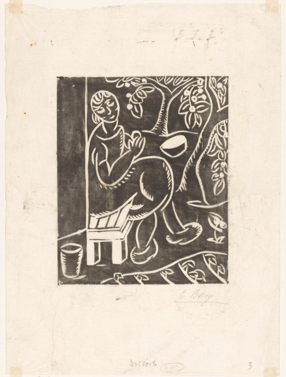 Kvinna på soffan av Else Berg (signed by artist)