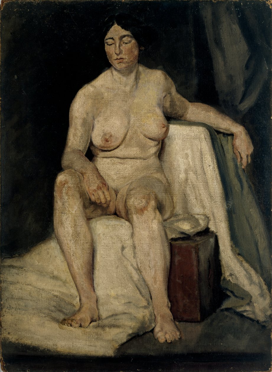 Sittande kvinnlig figur, ca 1910 (olja på duk) [LDUCS-5201] av Elsie McNaught