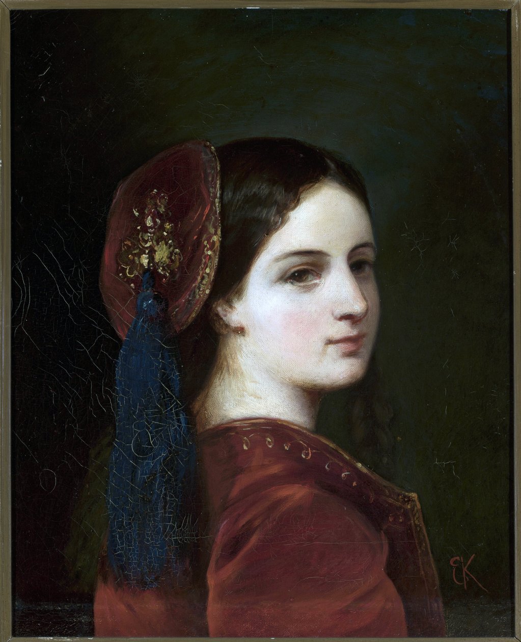 Porträtt av grevinnan Katarzyna Potocka (1825-1907), född Branicka - Elzbieta Krasinska (1820-1876). Olja på duk av Elzbieta Krasinska