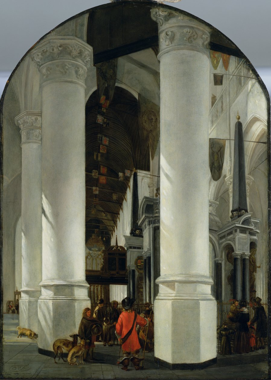 Indvendigt billede af den nye kirke i Delft swed av Emanuel de Witte