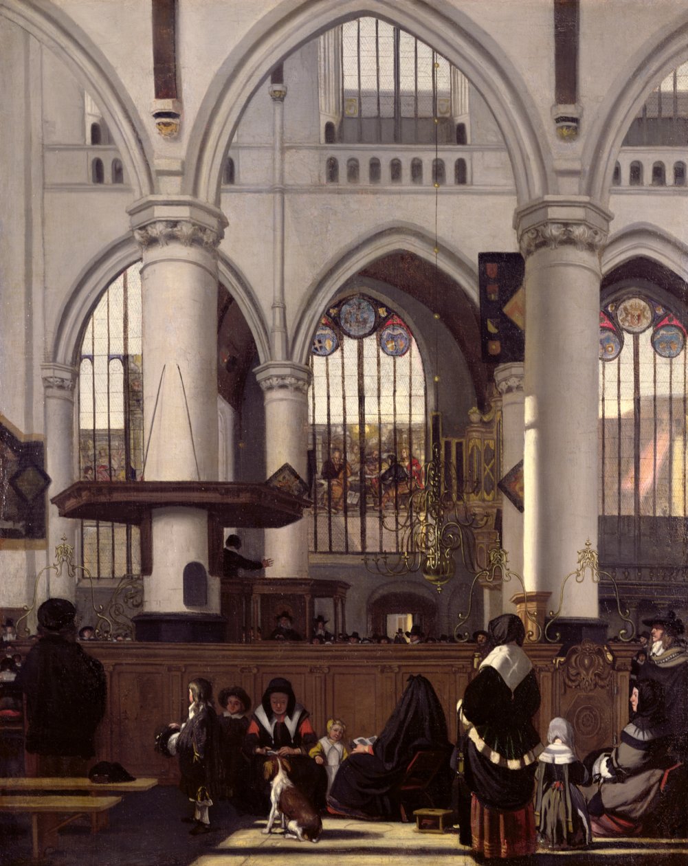 Interiören av Oude Kerk, Amsterdam, c.1660 av Emanuel de Witte