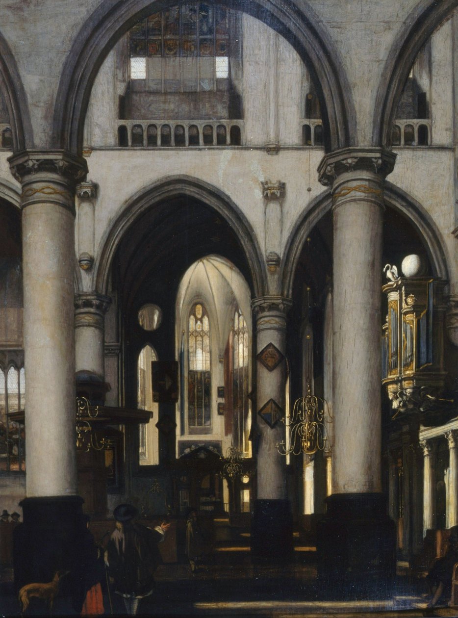 Vy över en kyrka interiör av Emanuel de Witte