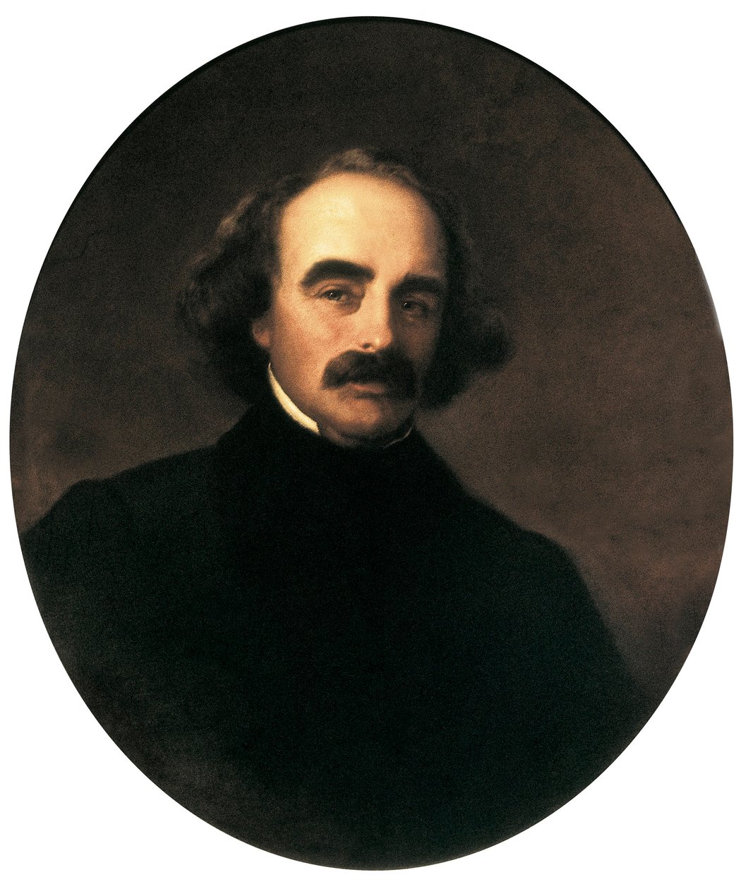 Porträtt av den amerikanske författaren Nathaniel Hawthorne (1804-1864) Målning av Emanuel Gottlieb Leutze (1816-1868) av Emanuel Gottlieb Leutze