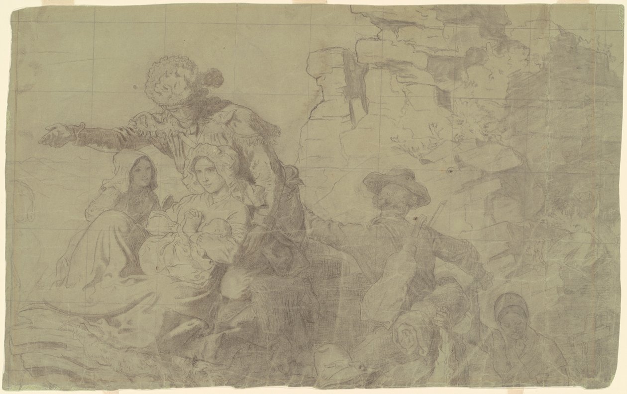 Studie för "Westward the Course of Empire Takes its Way" av Emanuel Gottlieb Leutze