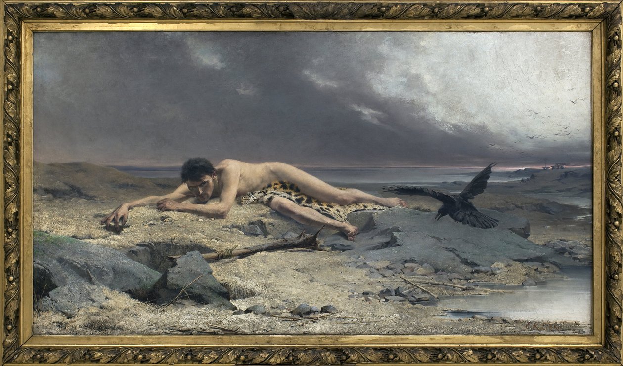 Kain. Målning av Emanuel Krescenc Liska (1852-1903), Olja på duk av Emanuel Kresenc Liska