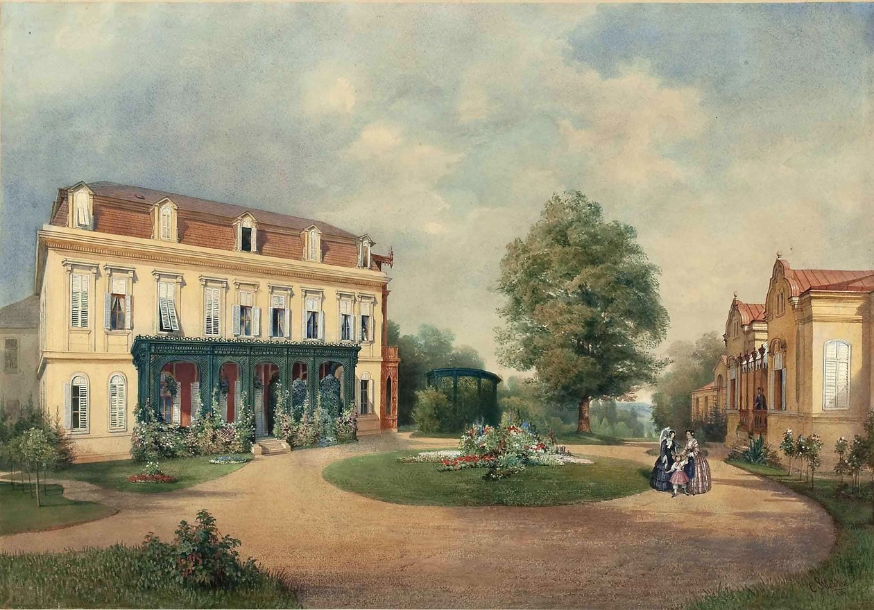 Emanuel Stöckler Familjen Albert Hardts lantställe i Hadersdorf nära Wien 1854 av Emanuel Stöckler