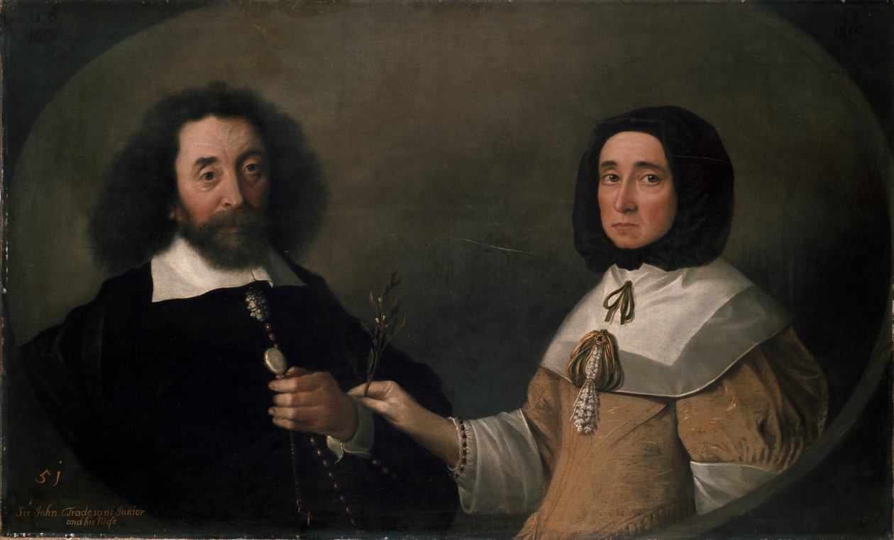 John Tradescant den yngre och Hester, hans andra hustru, 1600-talet av Emanuel de Critz