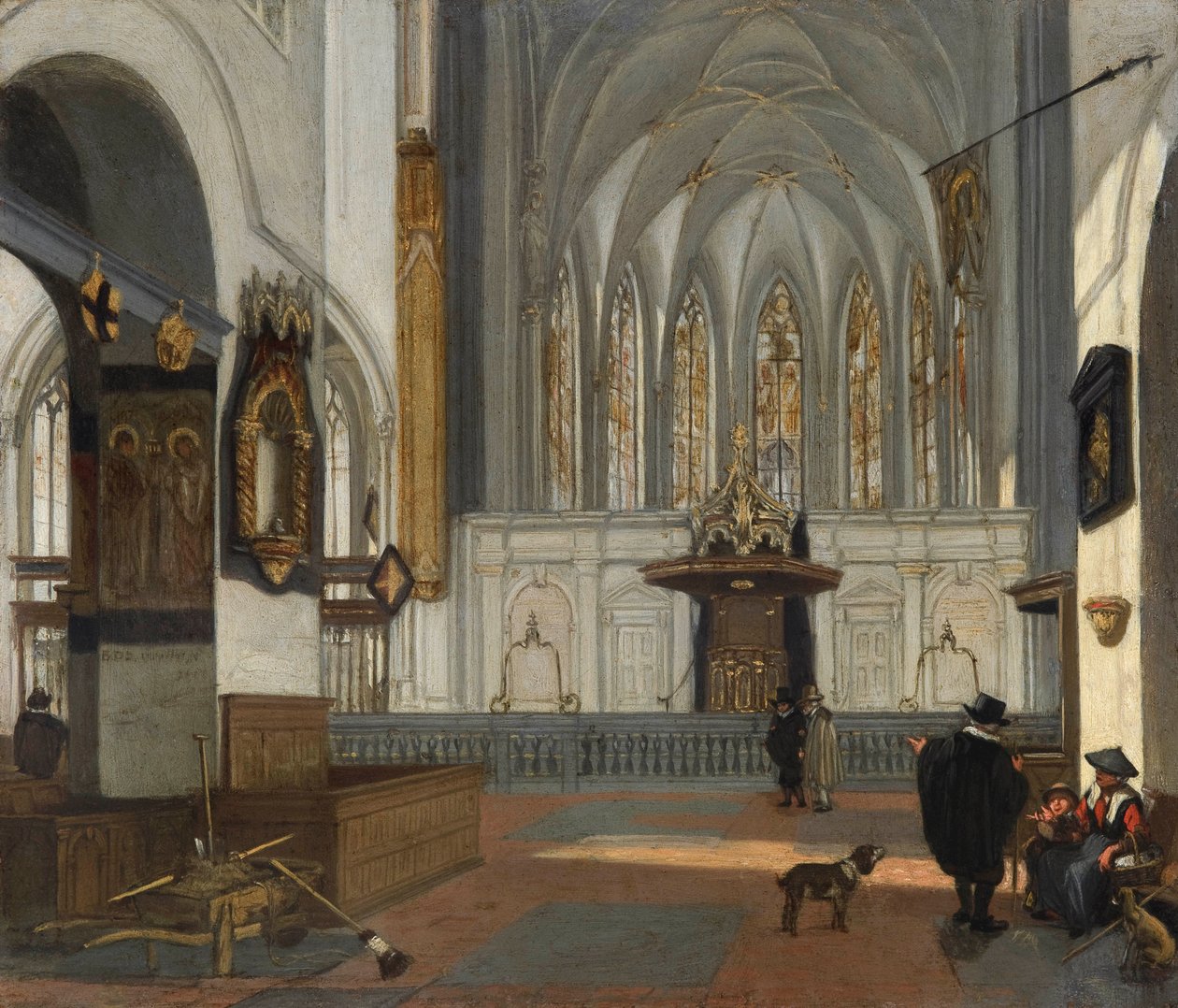 Holländska: Vy över koret i Janskerk i Utrecht, sett från långhuset Vy över koret i Janskerk i Utrecht av Emanuel de Witte