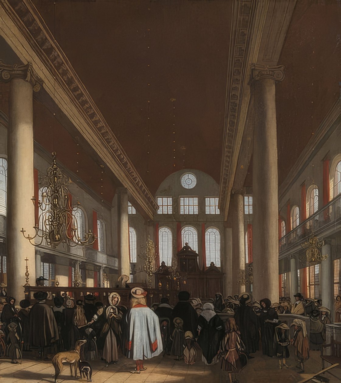 Interiör av den portugisiska synagogan i Amsterdam. 1680 av Emanuel de Witte