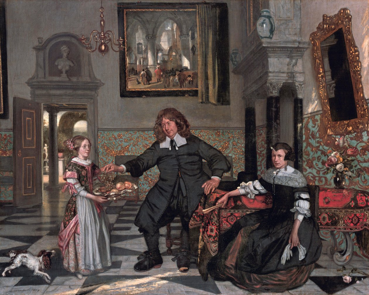 Porträtt av en familj i en interiör (Pieter de Graeffs familj) av Emanuel de Witte