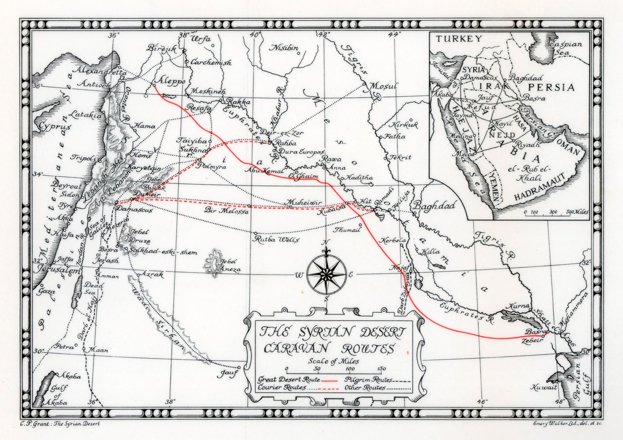 Karavan-, kurir- och pilgrimsleder i den syriska öknen, 1937 av Emery Walker