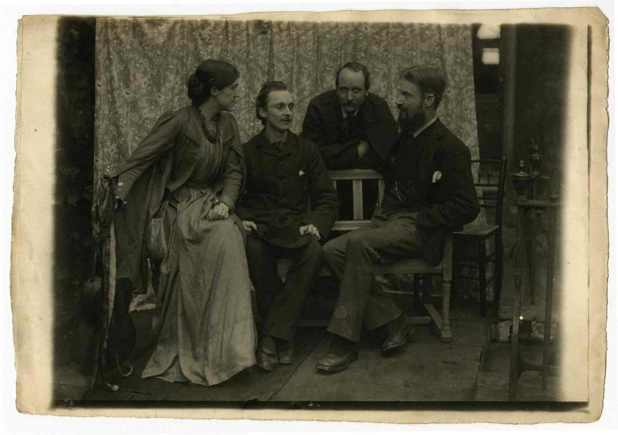 May Morris, H. H. Sparling, Emery Walker och George Bernard Shaw av Emery and Boutall Walter Walker