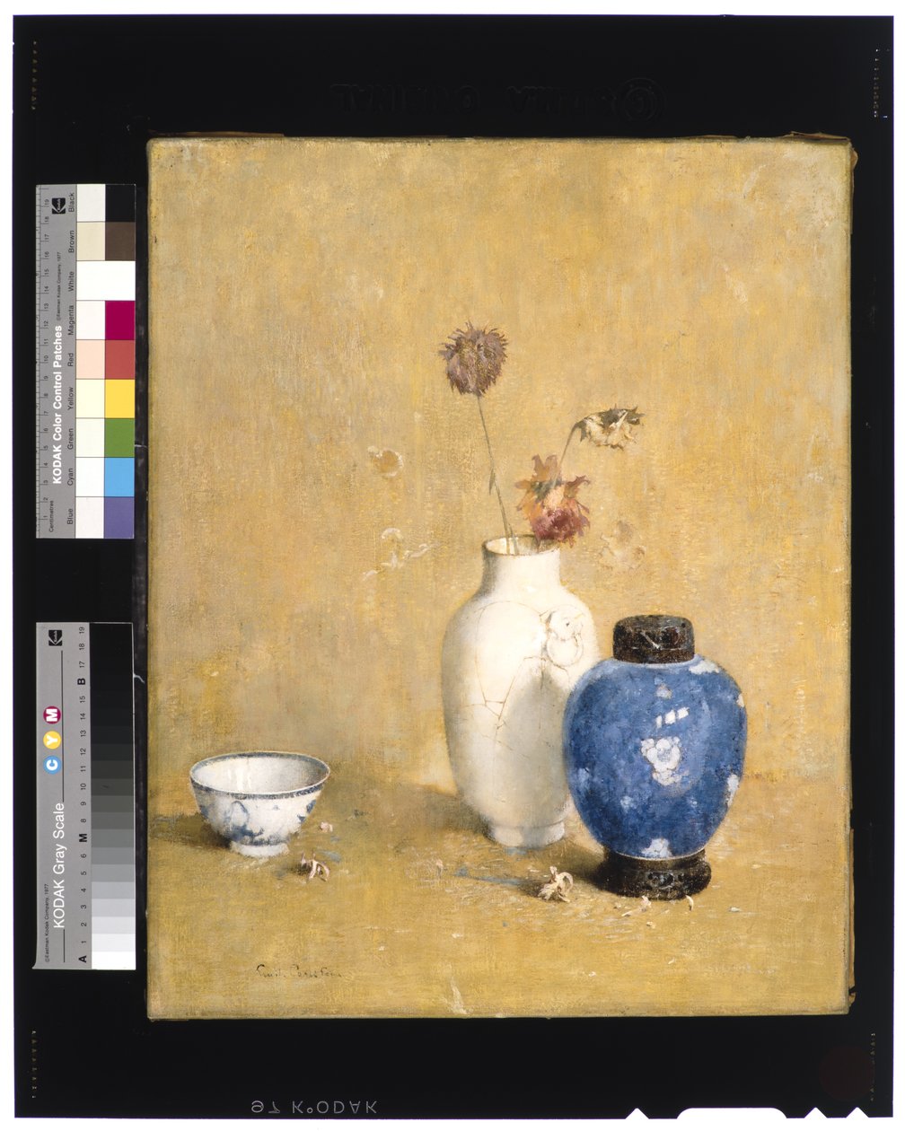 Blått, vitt och guld (olja på duk nedlagd ombord) av Emil Carlsen