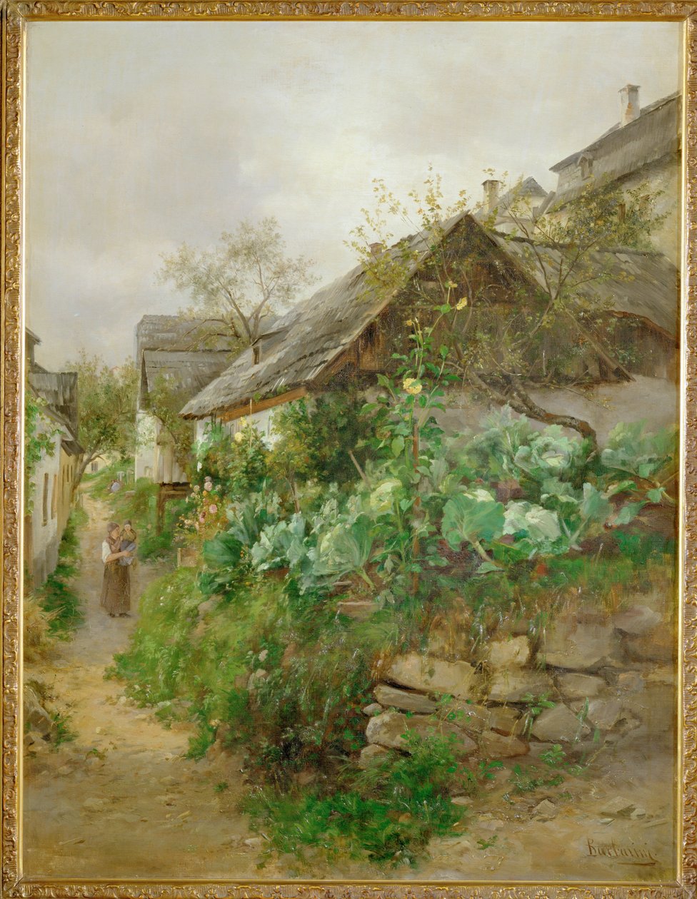 Krautgarten - Kålrabatten ... (målning på duk) av Emil Barbarini