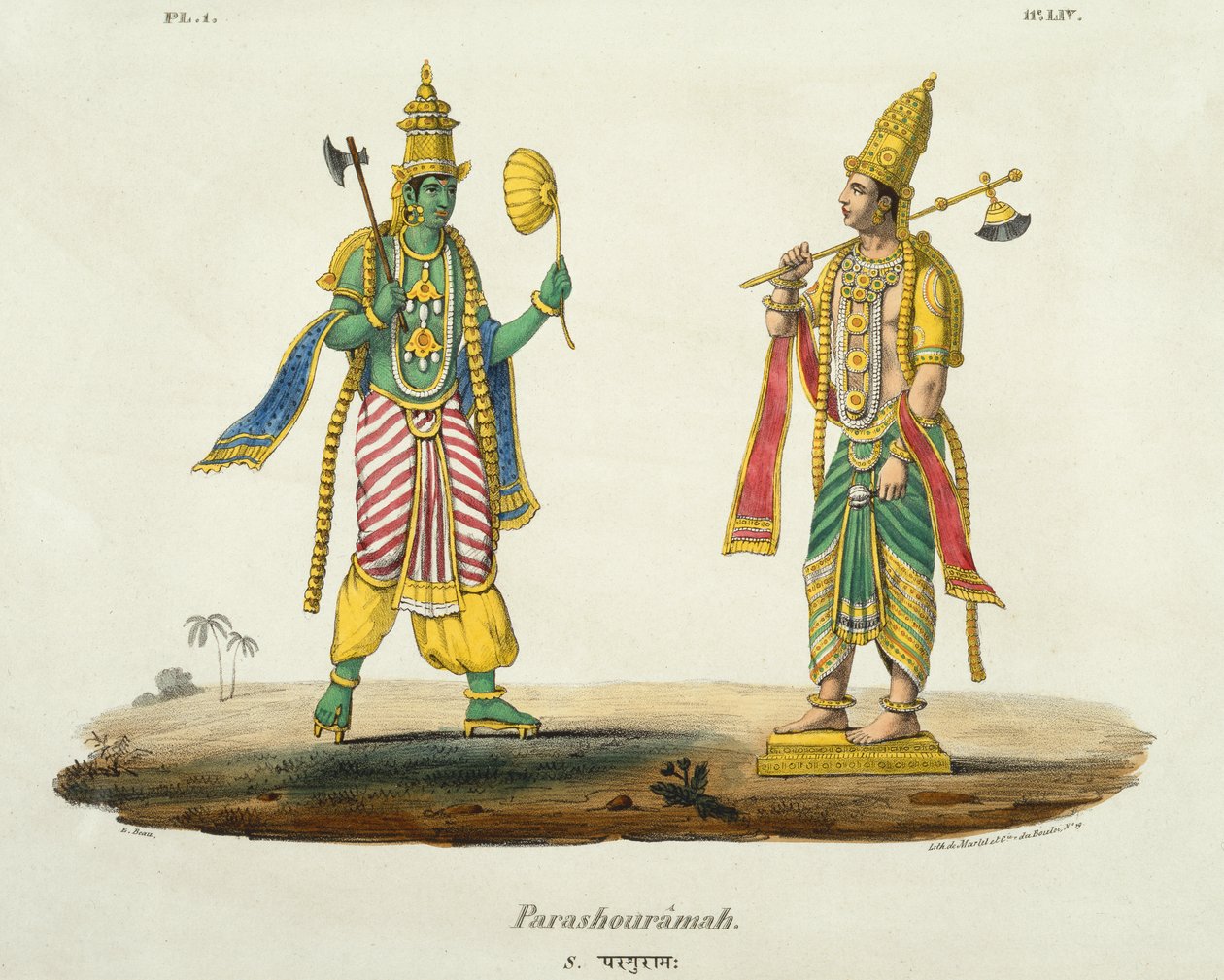 Parashurama, graverad av de Marlet och du Bouloi av Emil Beau