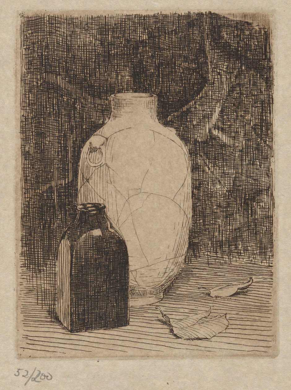 Stilleben med vas och flaska av Emil Carlsen