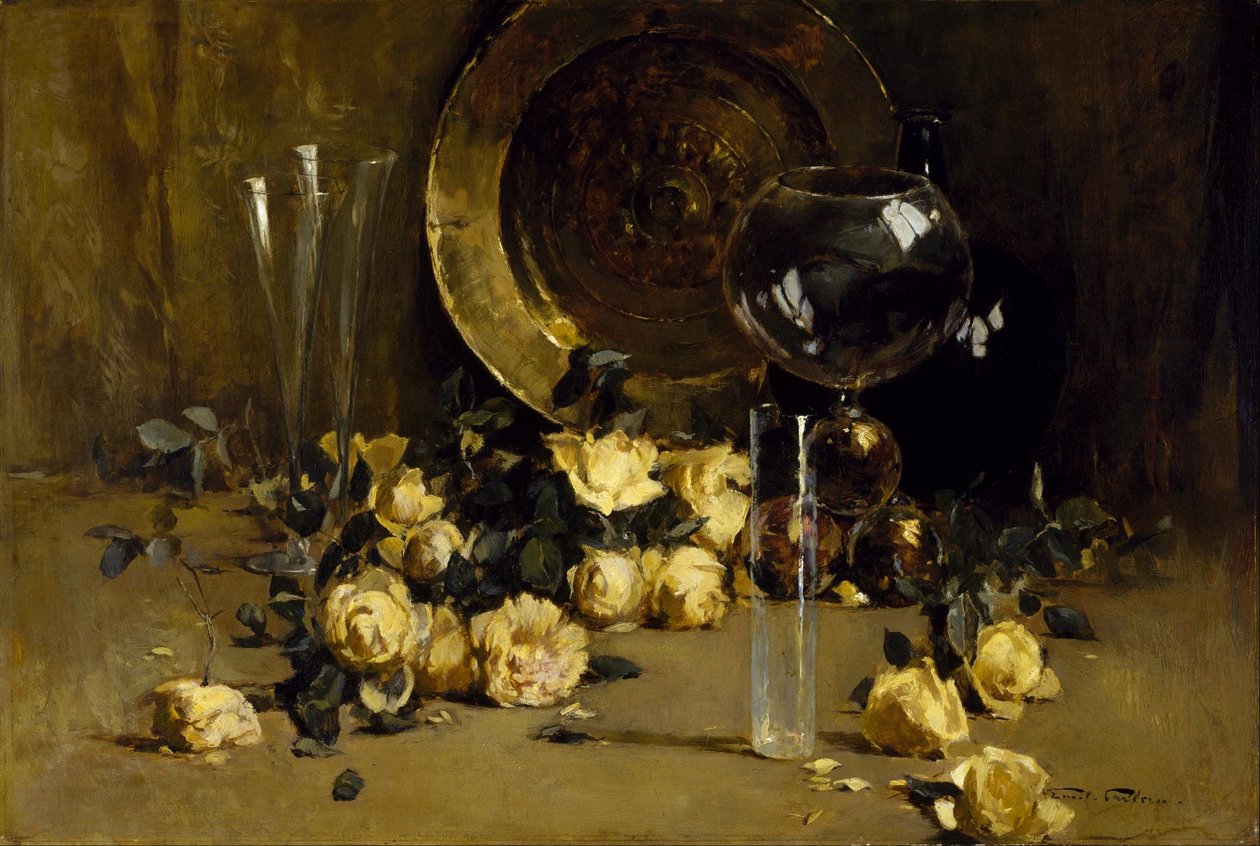 Stilleben med gula rosor av Emil Carlsen
