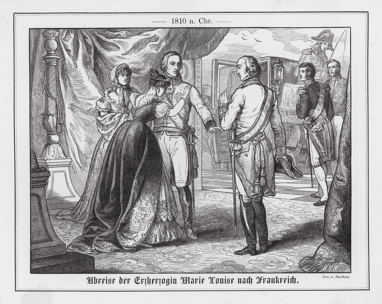 Ärkehertiginnan Marie Louise av Österrike avreser till Frankrike av Emil Eugen Sachsse