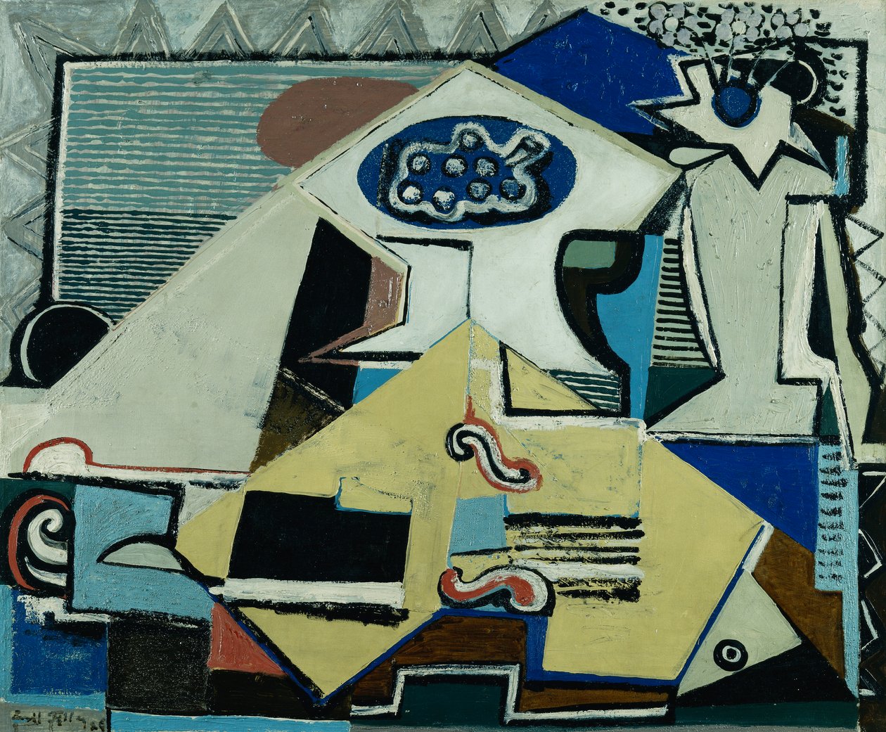 Still Life Cello; Nature Morte au Violoncelle av Emil Filla