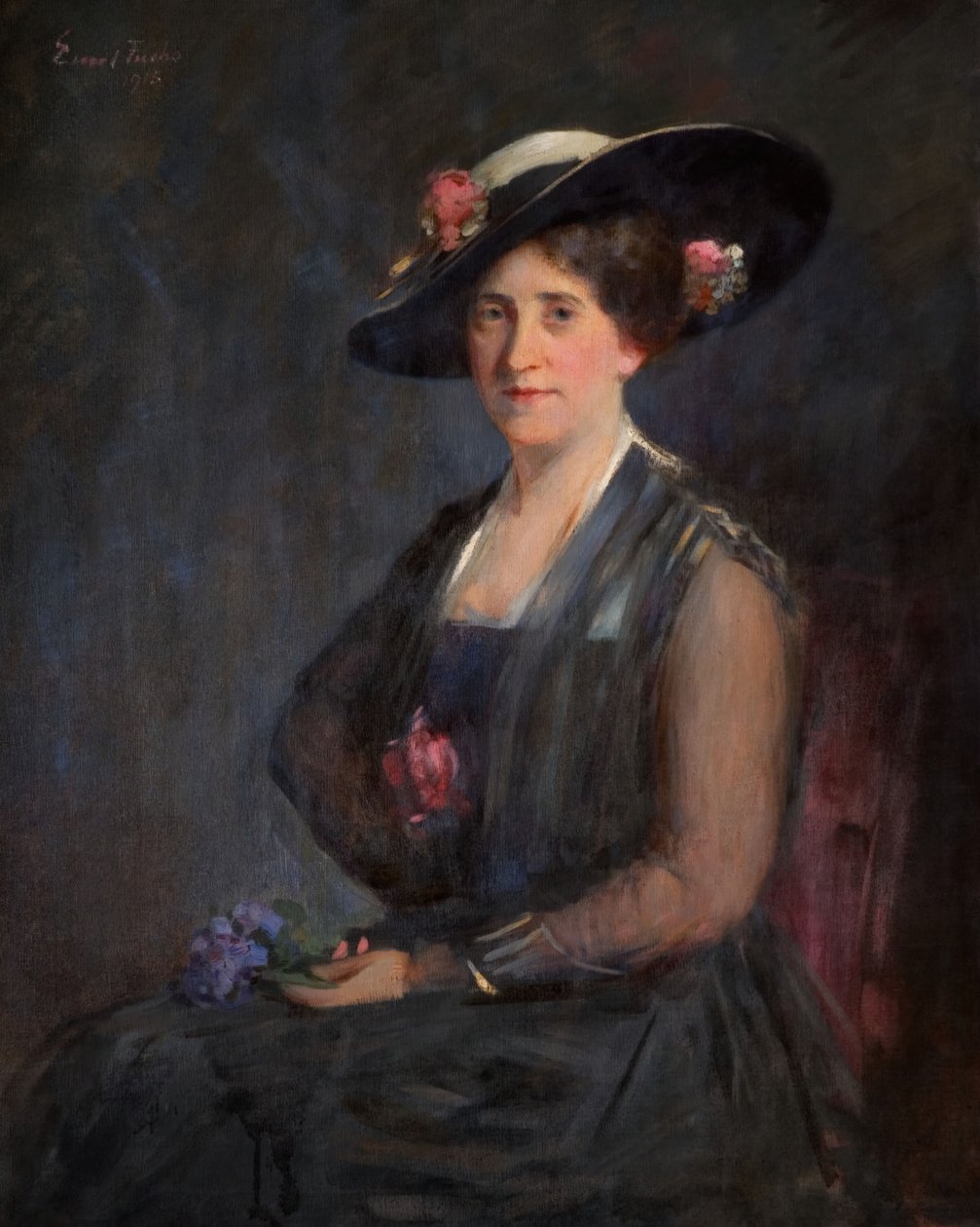 Porträtt av Olga Myers fru, 1915. av Emil Fuchs