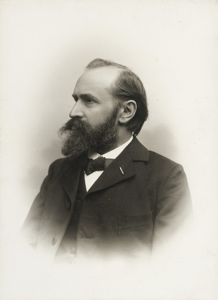 Porträtt av kompositören och organisten Otto Malling 1848-1915, ca. 1900. av Emil Hohlenberg
