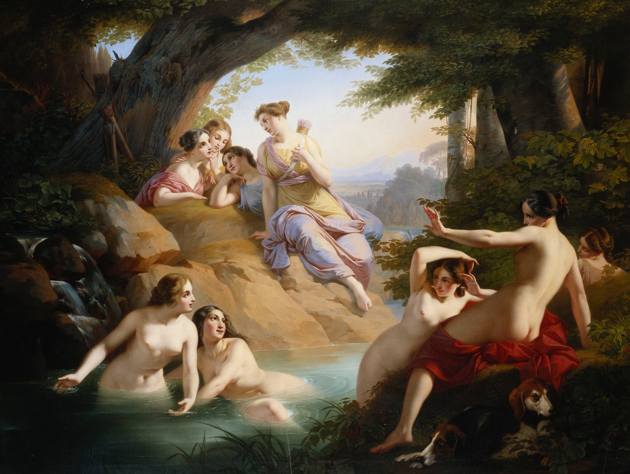 Diana och nymfer badar, 1846 av Emil Jacobs