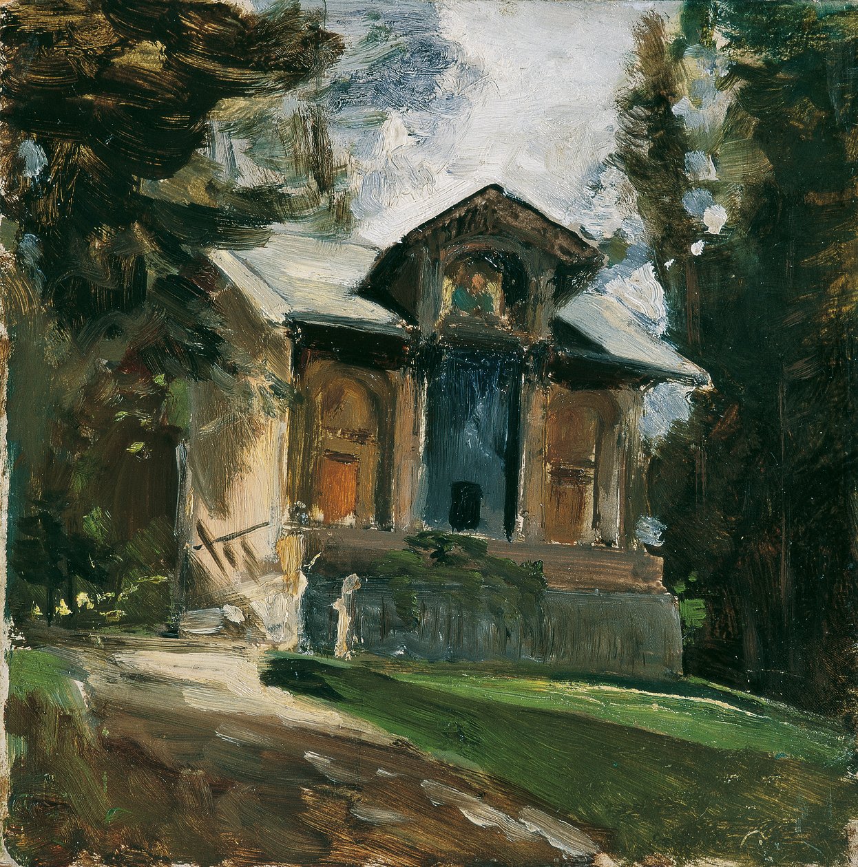 Målaren Heinrich von Angelis ateljé i Reichenau av Emil Jakob Schindler